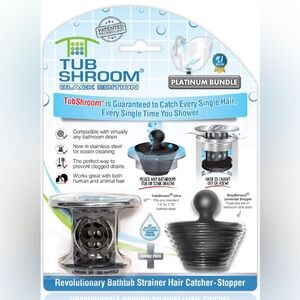 New TubShroom Tub Drain Hair Catcher Platinum Bundle